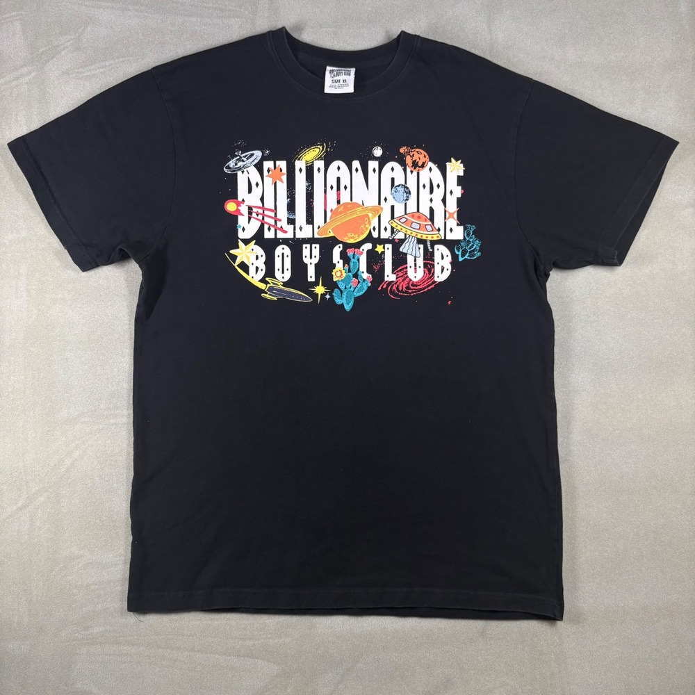 Billionaire Boys Club Space Graphic T-Shirt Mens XL Black Short Sleeve Cotton